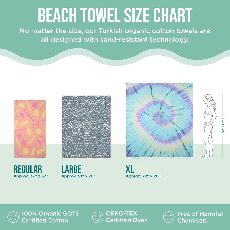 Sand Cloud Turkish Beach Towel - Sand Free - 100% Organic Turkish Cotton Yarn - Quick Dry Towel for Beach, Picnic Blanket or Throw - As Seen on Shark Tank - Mandala (Mint) - Image 5